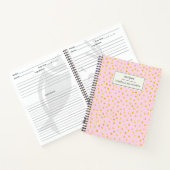 カウトシックピンク金ゴールド水玉模様パーソナライズされたレシピ ノートブック (内部)