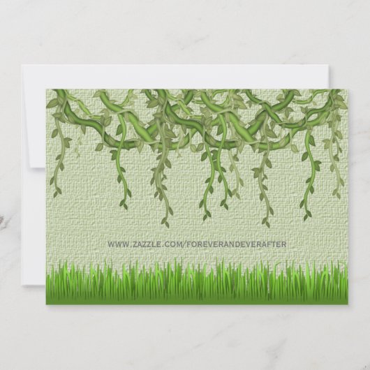 カウトスイートベビーチーターつる植物ジャングル誕生日 招待状 (裏面)