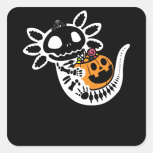 カウトスケルトンハロウィンアクソロトル スクエアシール
