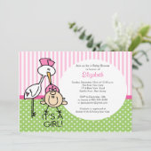 カウトストークベビーガールベビーシャワー招待状 招待状 (スタンド正面)