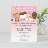 カウトズモアホットココアキャンピングボンファイア誕生日 招待状 (スタンド正面)