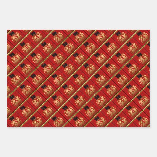 カウトタイガーイ中国のヤー〔占星術の〕十二宮図誕生日WP3P ラッピングペーパーシート (正面2)