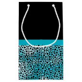 カウトターコイズチータプリントフリリーボウアンドネーム スモールペーパーバッグ (裏面)