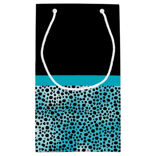 カウトターコイズチータプリントフリリーボウアンドネーム スモールペーパーバッグ (裏面)