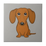 カウトダクシュント| Cartoon Wiener Dog タイル<br><div class="desc">レッドドキシー</div>
