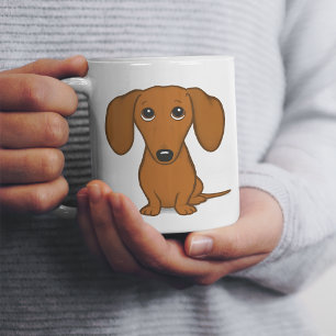 カウトダックスフント Cartoon Wiener Dog ジャンボコーヒーマグカップ