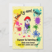 カウトダルマティアンドッグおもしろいアート誕生パーティー招待状 招待状 (正面)