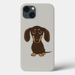 カウトチョコレートダックスフント   Cartoon Wiener Dog iPhone 13ケース