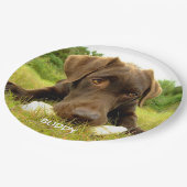 カウトチョコレートラブラドールカスタム ペーパープレート (アングル)