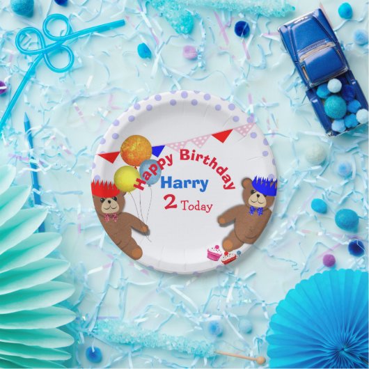 カウトテディベアーズピクニックおもしろい子供の誕生日パーティー ペーパープレート (パーティー)