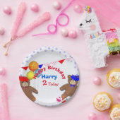 カウトテディベアーズピクニックおもしろい子供の誕生日パーティー ペーパープレート (パーティー)