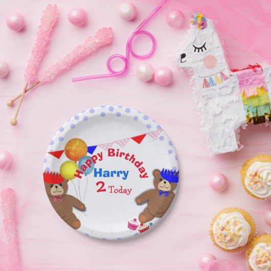 カウトテディベアーズピクニックおもしろい子供の誕生日パーティー ペーパープレート (パーティー)