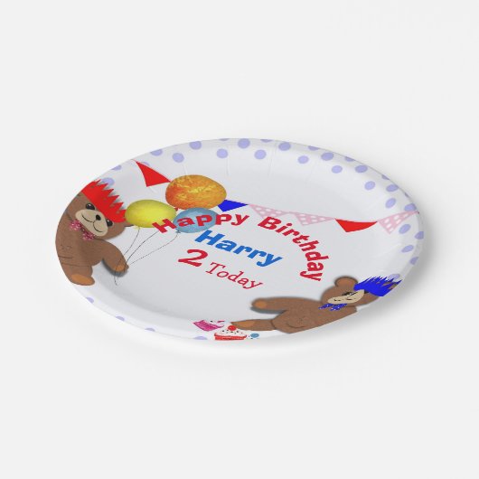 カウトテディベアーズピクニックおもしろい子供の誕生日パーティー ペーパープレート (アングル)