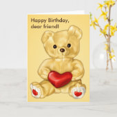 カウトテディベア催眠術師フレンド誕生日 カード (黄色い花)