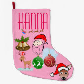 カウトトトナイストッキングスレイハッピーホリデー ラージクリスマスストッキング (正面)
