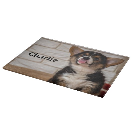 カウトトリカラーペンブロークウェルシュコーギーズワンちゃん カッティングボード (角)