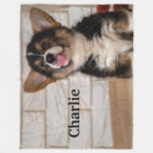カウトトリカラーペンブロークウェルシュコーギーズワンちゃん フリースブランケット (正面)