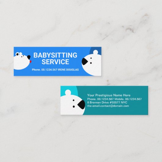 カウトナニーポーラーベアいけなベビー スキニー名刺 (正面/裏面)