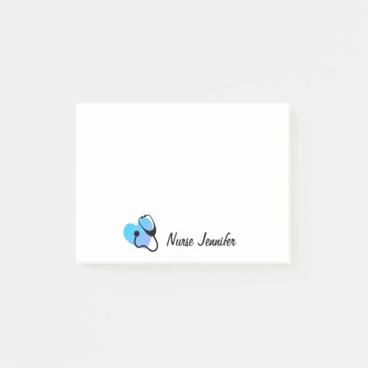 カウトナース聴診器ハートパーソナライズされた ポストイット (正面)