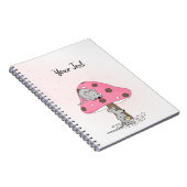 カウトネズミズウォーターカラーピンクカスタム ノートブック (右側)
