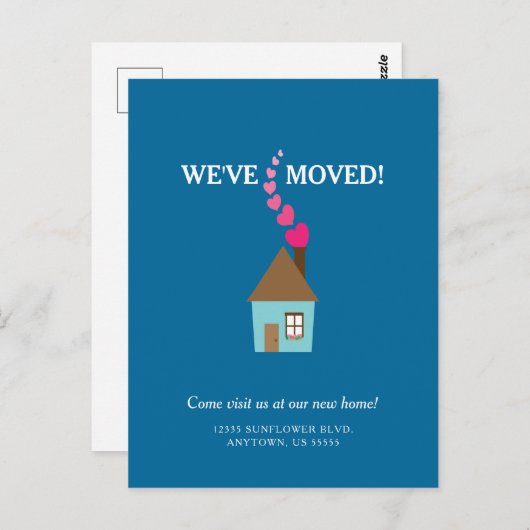 カウトハウスウィズハート引っ越しました新住所 ポストカード (正面/裏面)