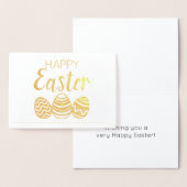 カウトハッピーイースターエッシンプルグスホワイト金ゴールド 箔カード (ディスプレー)