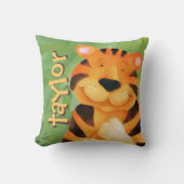 カウトハッピータイガー顔スクエアネーム装飾用クッション クッション (正面)