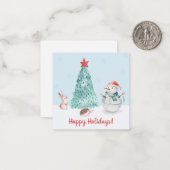 カウトハッピーホリデーズウォーターカラー ノートカード (正面/裏面インサイチュ)