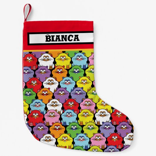 カウトハムスターズ名前をカスタムする  スモールクリスマスストッキング (正面)