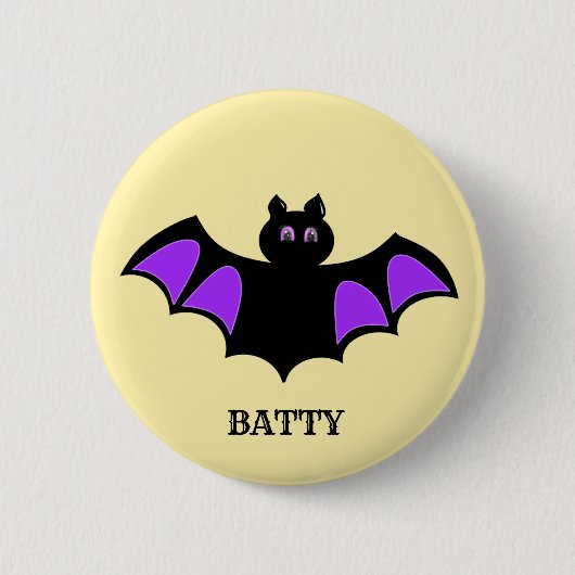 カウトハロウィーンバティこうもり 缶バッジ (正面)