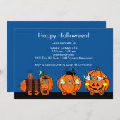 カウトハロウィーン電車子供へパーティの招待状 招待状 (正面/裏面)