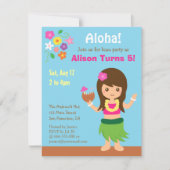 カウトハワイフラガールルアウ(ハワイ式宴会)誕生パーティー 招待状 (正面)