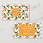 カウトハンドグリーンフ絵を描リージングピンクデザイン 名刺 (正面/裏面)