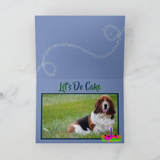 カウトバスセットハウンドオンおもしろい誕生日カード カード (内部)