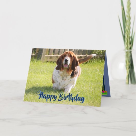 カウトバスセットハウンドオンおもしろい誕生日カード カード (正面)