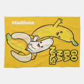 カウトバナナス名前をカスタムする キッチンタオル (横)