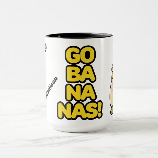 カウトバナナス名前をカスタムする マグカップ (中央)