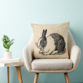 カウトバニーウサギヴィンテージアニマルアートイラストレーション クッション (椅子)