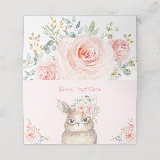 カウトバニーソフト赤面金ゴールド水色フローラ プレイスカード (外部開封)