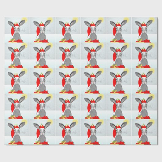 カウトバニーラビットクリスマスホリデーテーマ ラッピングペーパー (フラット)