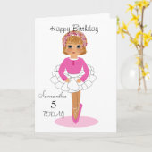 カウトバレリーナパーソナライズされた誕生日カード カード (黄色い花)