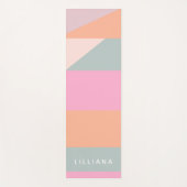 カウトパステルカラーブロックジオメトリパーソナライズされたック ヨガマット (正面)