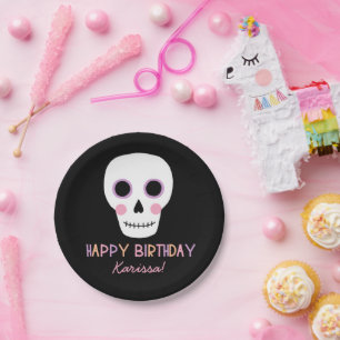 カウトパステルスカルハロウィーン誕生日ネーム ペーパープレート