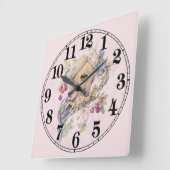 カウトパステルバードハウス スクエア壁時計 (傾斜)