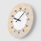 カウトパターカラフルンストライプブルーオレンジ ラージ壁時計 (傾斜)