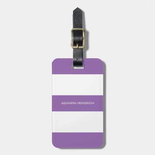 カウトパープルストライプ旅行 |シックな荷物タグ ラゲッジタグ (正面縦)