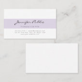 カウトパープルホワイトシンプルミニモダンマリストプレーン 名刺 (正面/裏面)