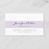 カウトパープルホワイトシンプルミニモダンマリストプレーン 名刺 (正面)