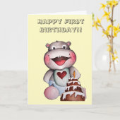 カウトヒッポファースト誕生日カード カード (黄色い花)