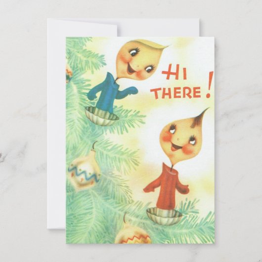 カウトビンテージクリスマスキャンドルことわざHi シーズンカード (正面)